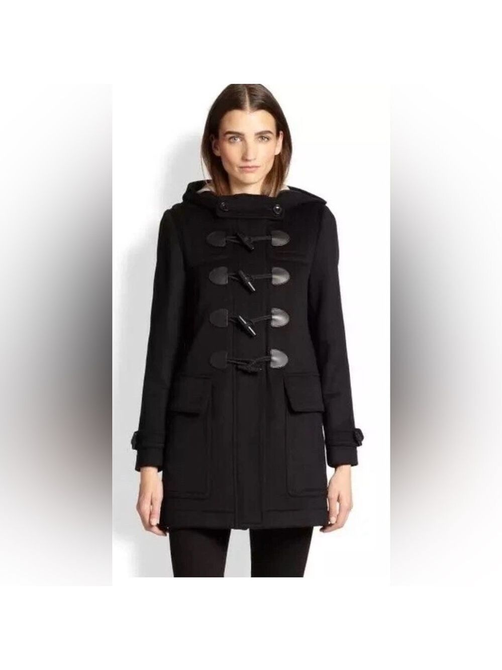 Burberry Brit Finsdale Wool Duffle Toggle Coat Size US 14